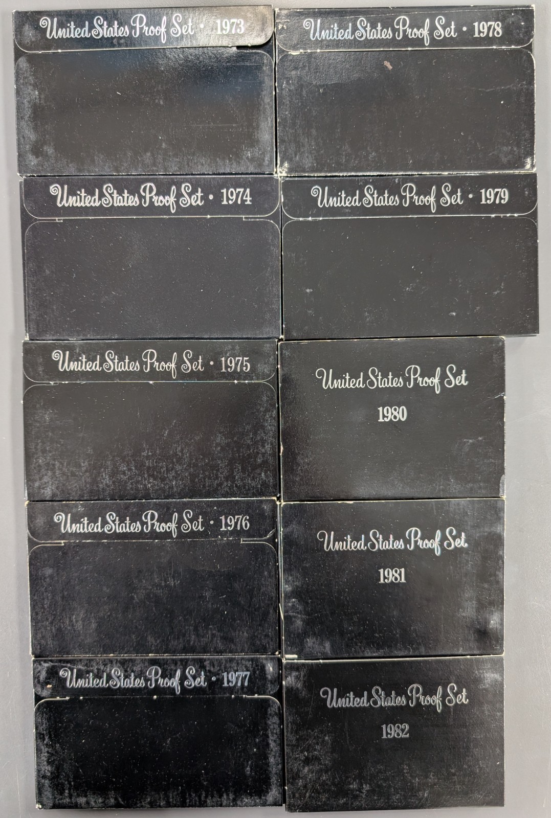 1973-1982 U.S. Mint Proof Sets OGP Box Lot of (10) Annual Sets 1973-1982 U.S. Mint Proof Sets OGP Box Lot of (10) Annual Sets