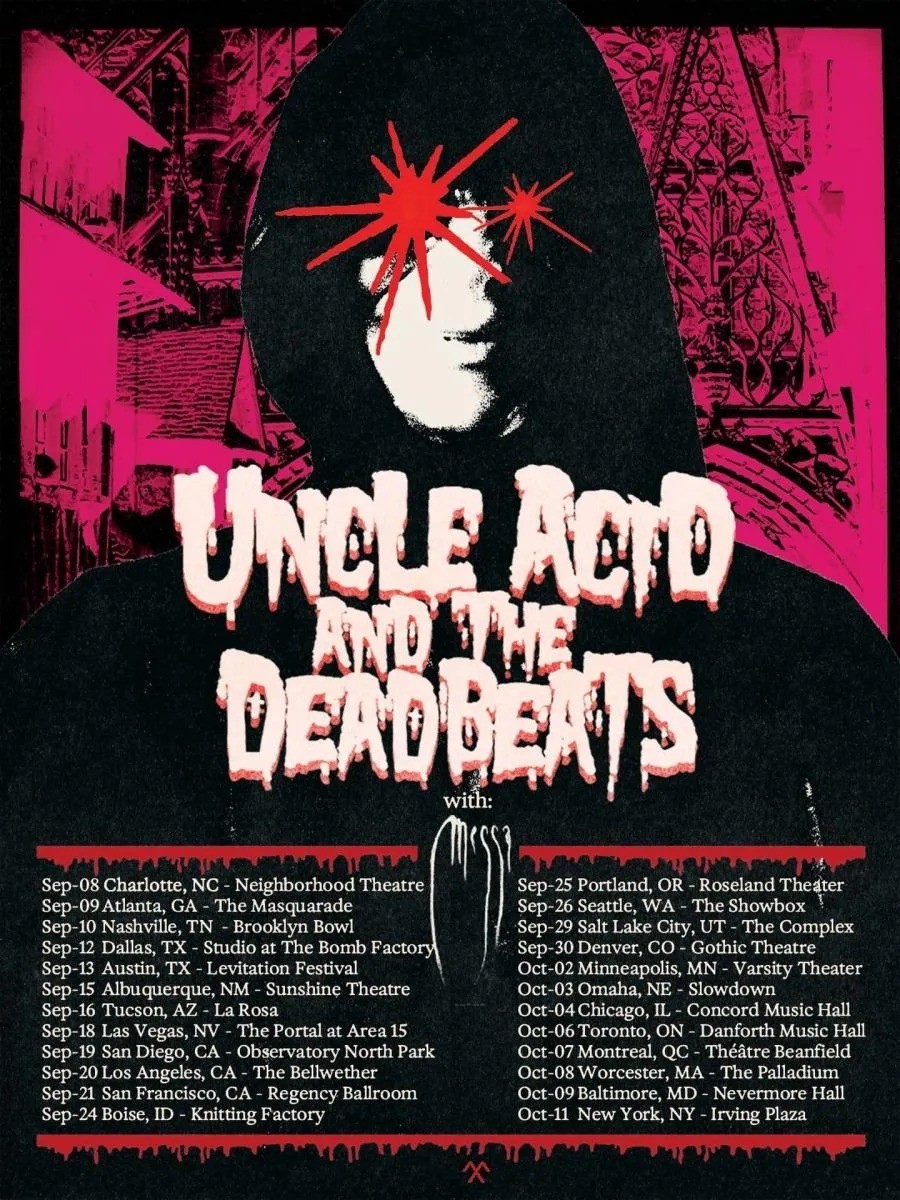 Uncle Acid + Messa - US/Canada 2026 Tour Poster