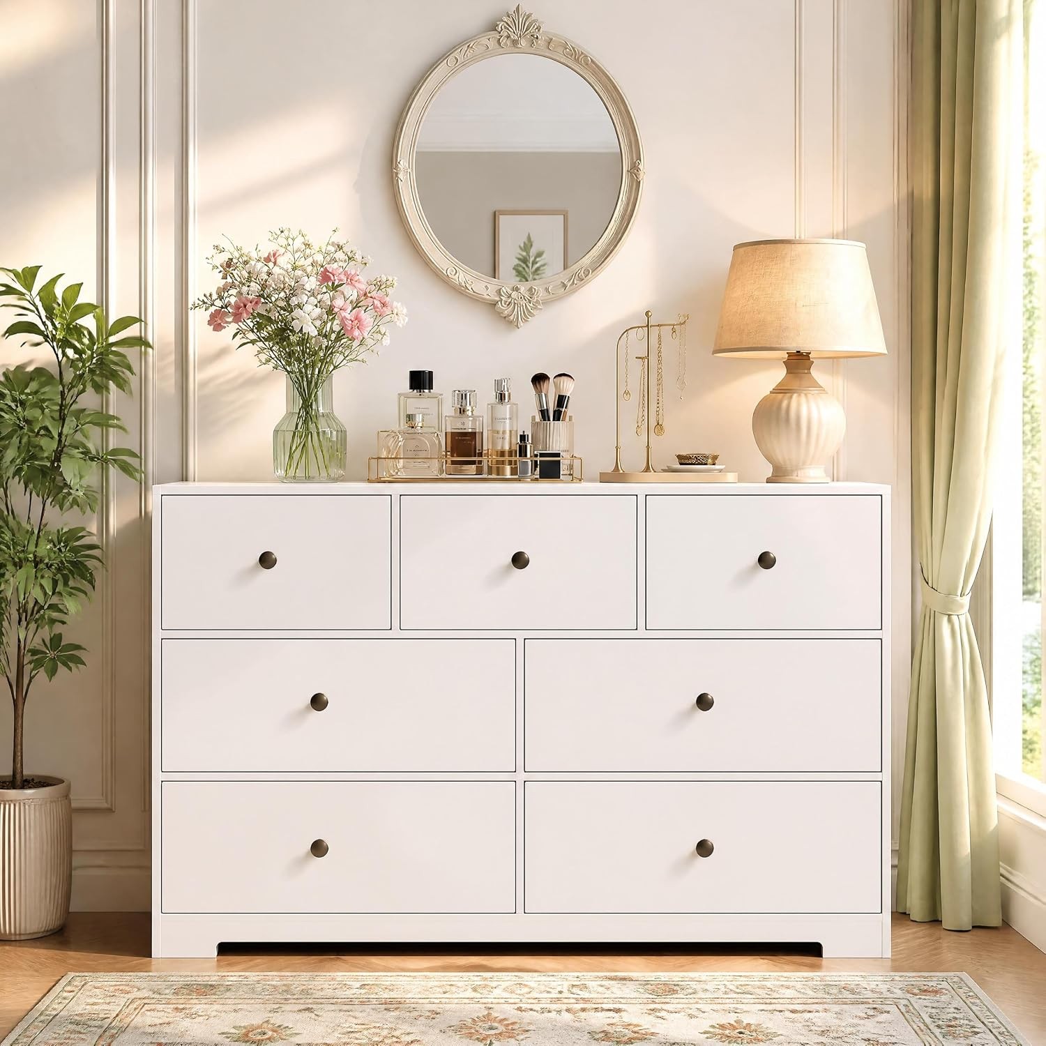 7 Drawer Dresser for Bedroom Wood Chest of Drawers Modern Cabinet Storage Handle 7 Drawer Dresser for Bedroom Wood Chest of Drawers Modern Cabinet Storage Handle