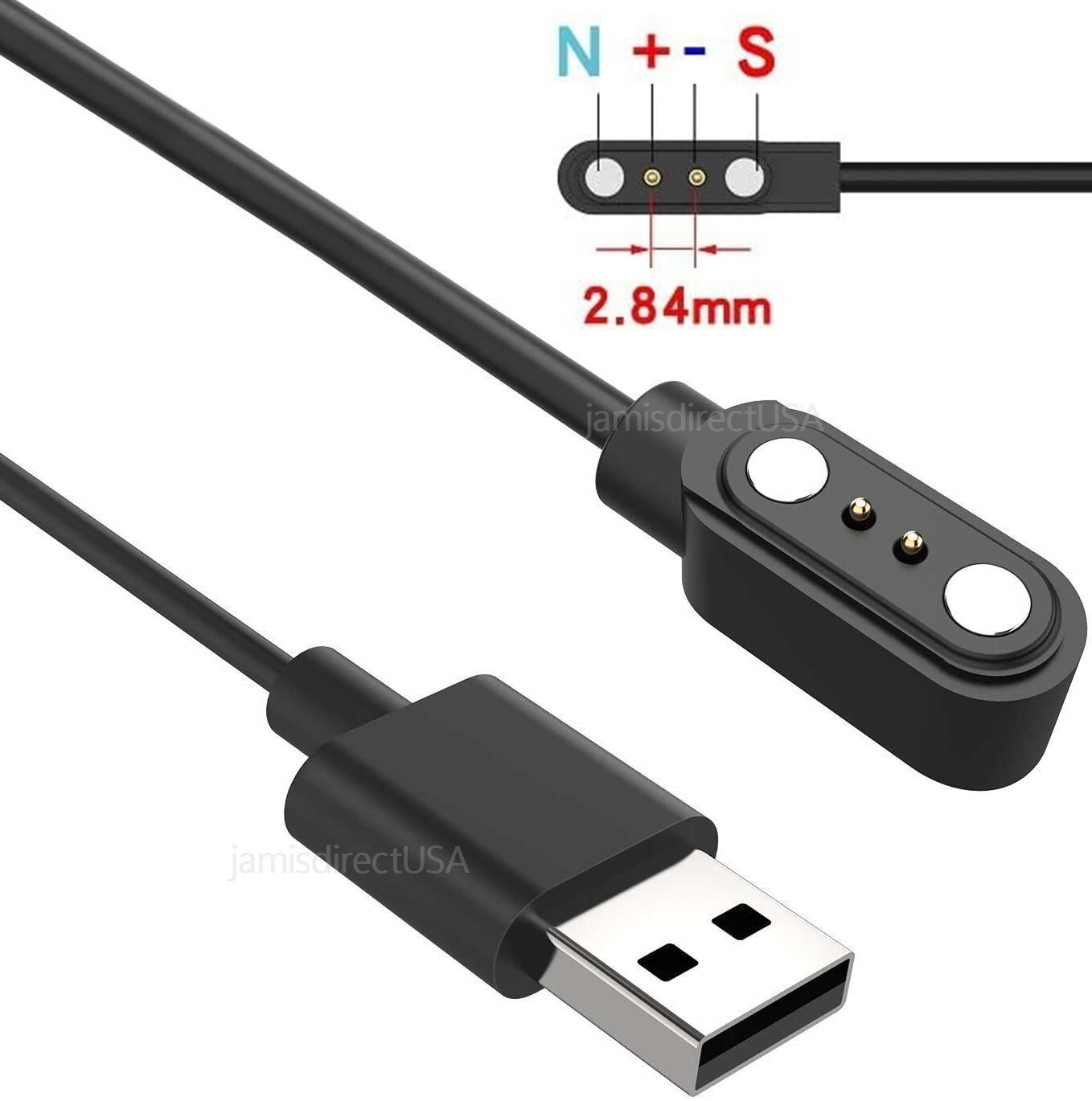 2-Pin Universal USB Data Charging Cable Magnetic Charger For Smart Watch 2.84mm 2-Pin Universal USB Data Charging Cable Magnetic Charger For Smart Watch 2.84mm
