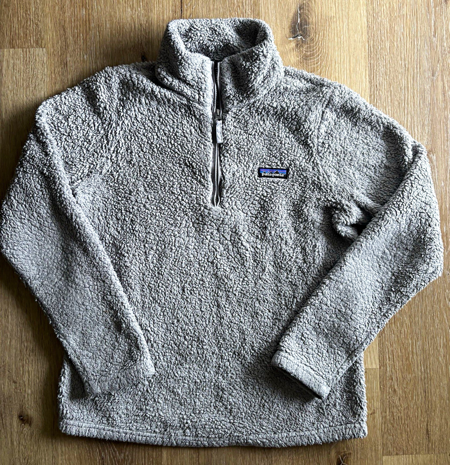 Patagonia Men\'s Gray 1/4 Zip Pullover Jacket Stand-Up Collar Logo Size M