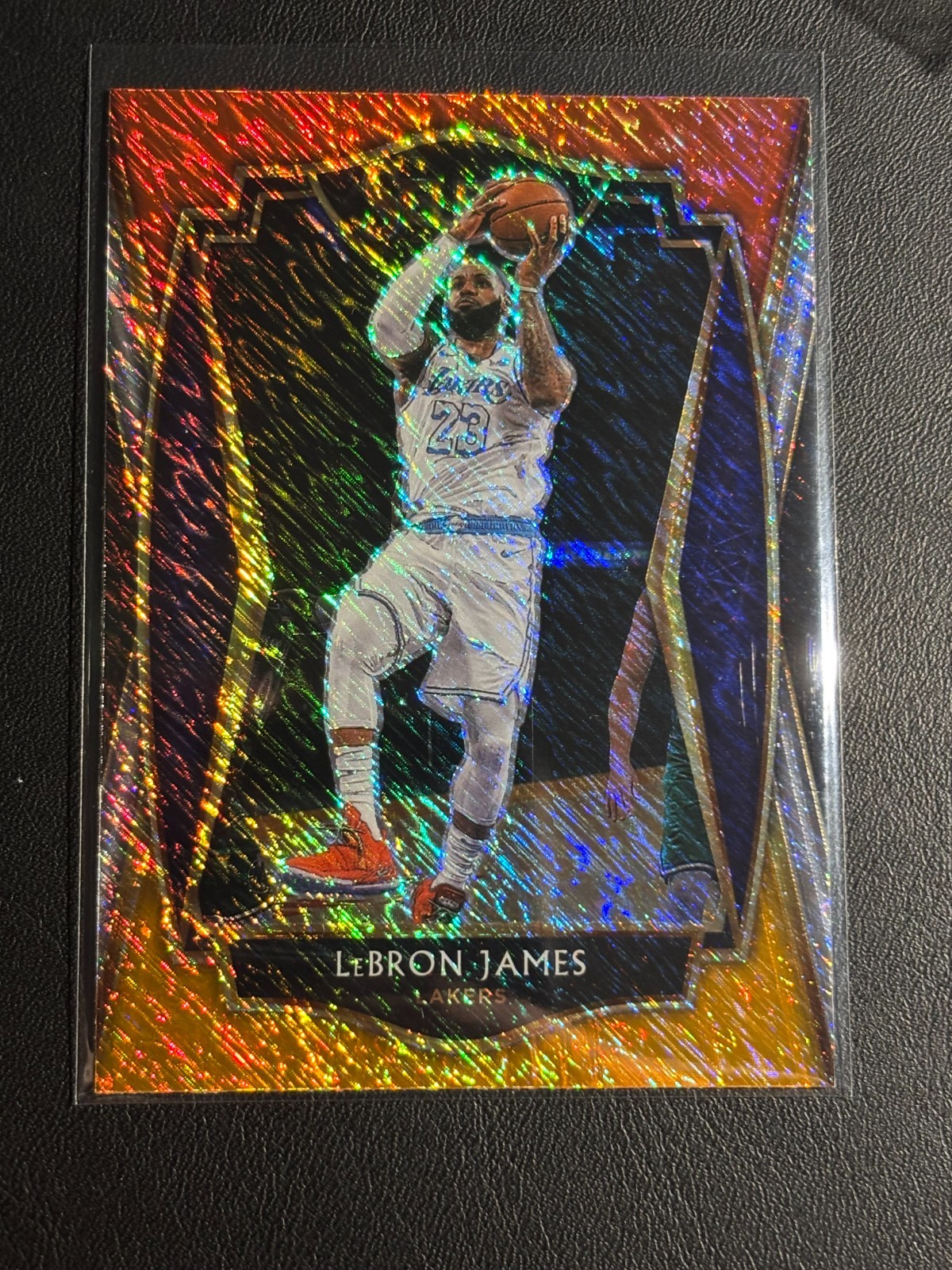 2020-21 Panini Select Premier Level LeBron James #113 Red White Orange Shimmer 2020-21 Panini Select Premier Level LeBron James #113 Red White Orange Shimmer