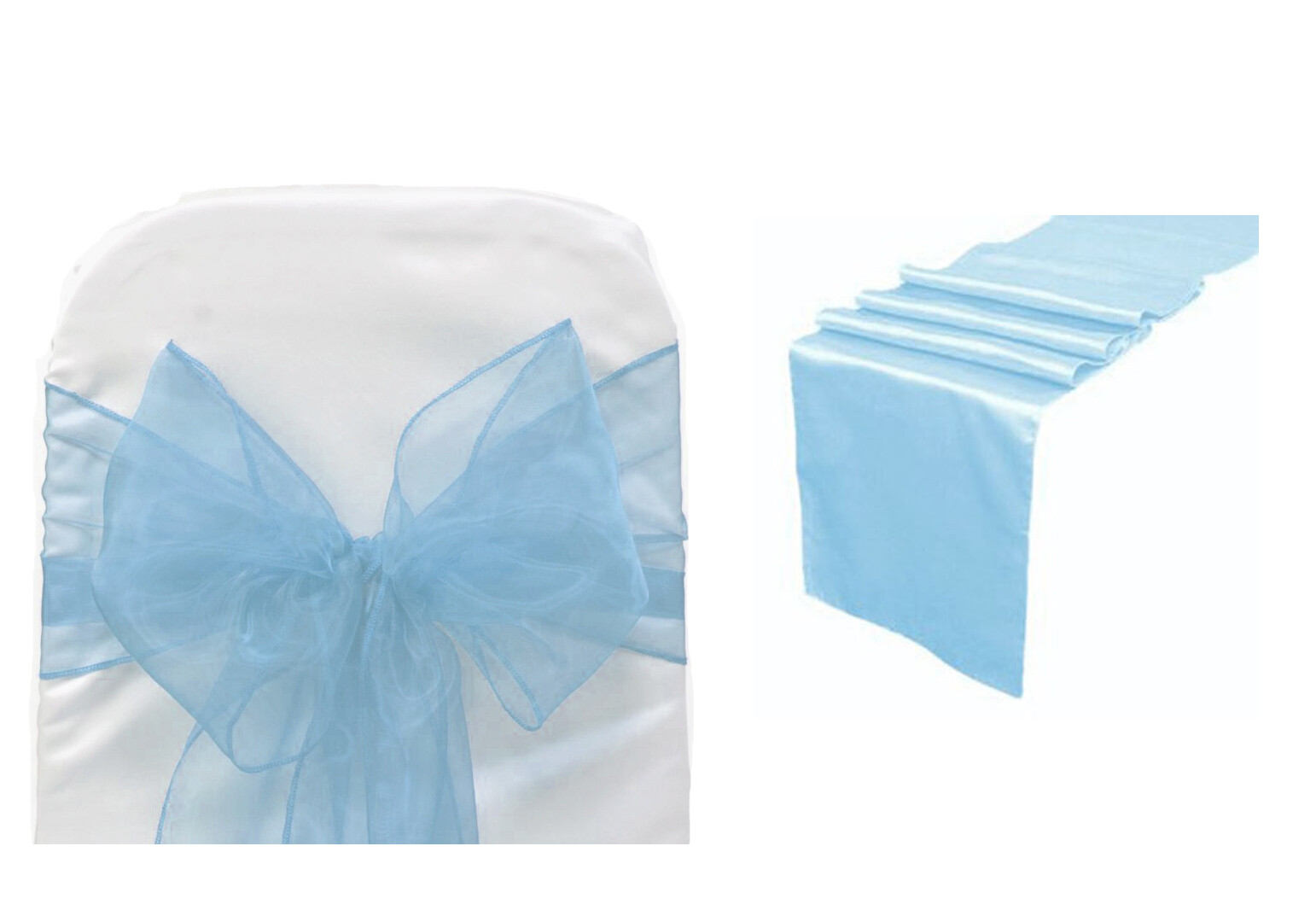 Organza Chair Sashes Bow + Satin Table Runner Wedding Party Decoration-FREE SHIP