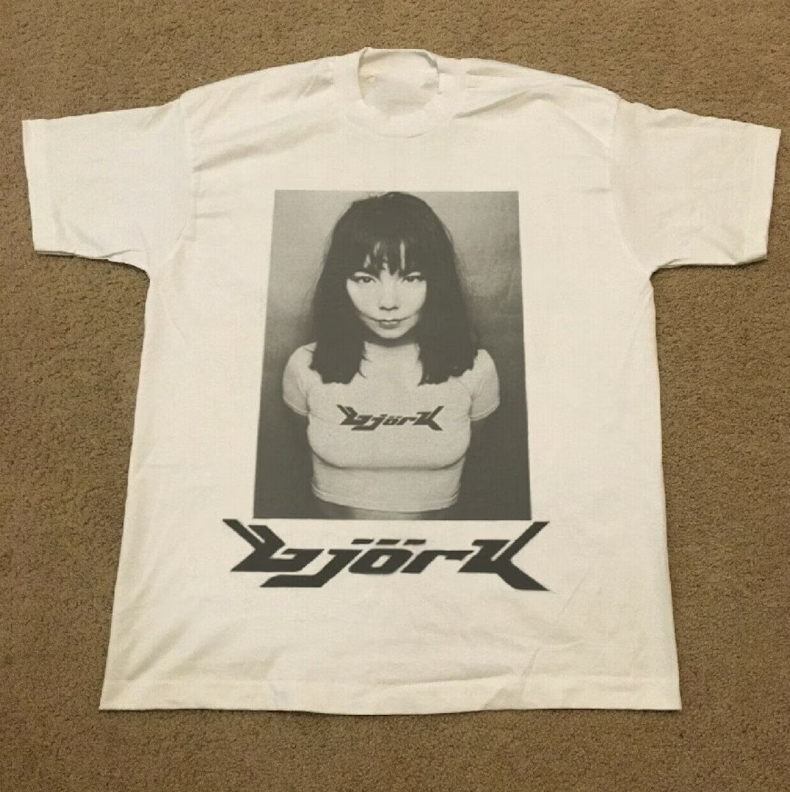 Vtg Bjork Wearing Bjork Heavy Cotton White T Shirt For Men S-5XL CM091