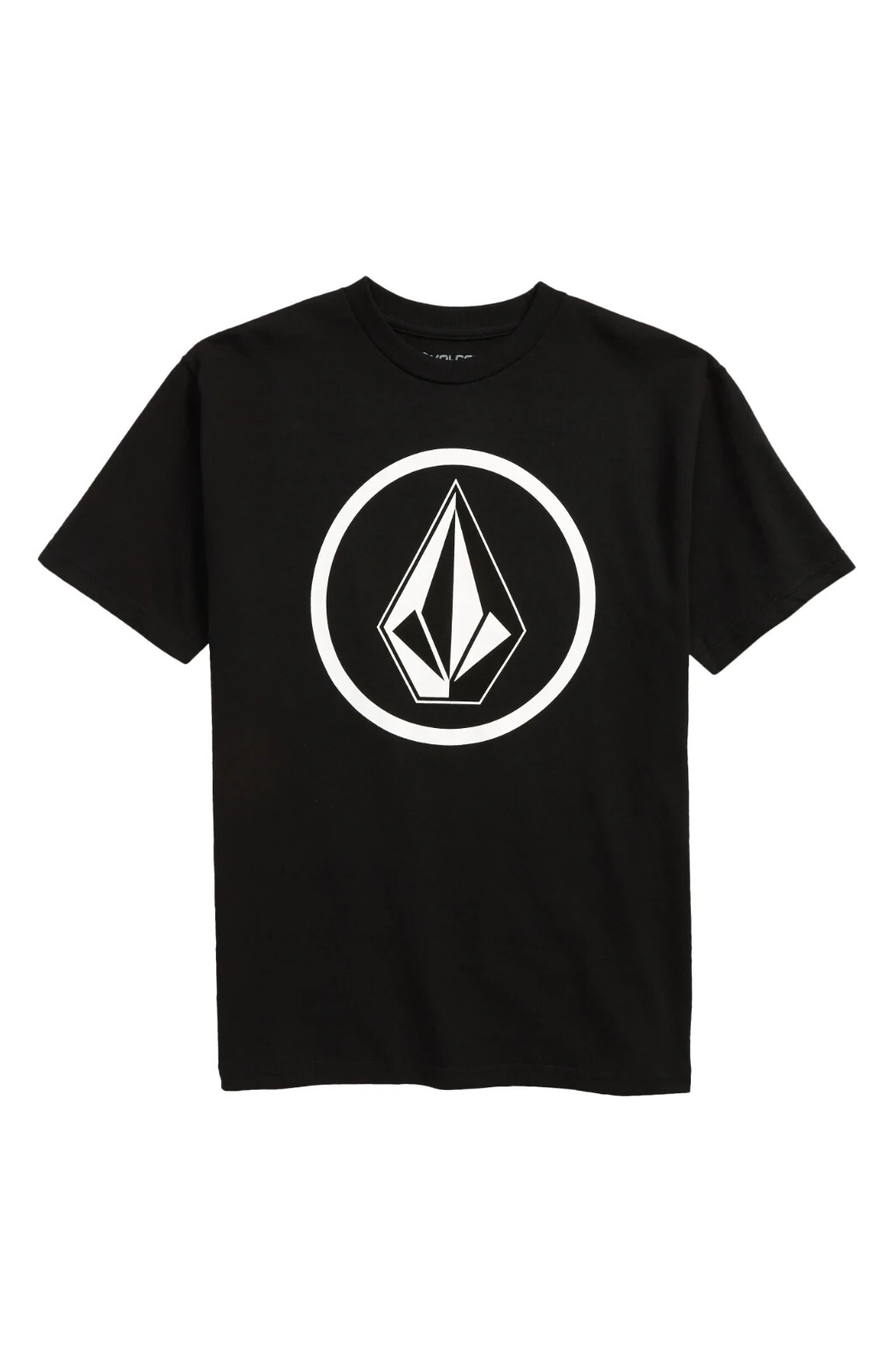 Volcom 100% Cotton Circle Stone Fill Short Sleeve T-Shirt Big Kids Size L Black
