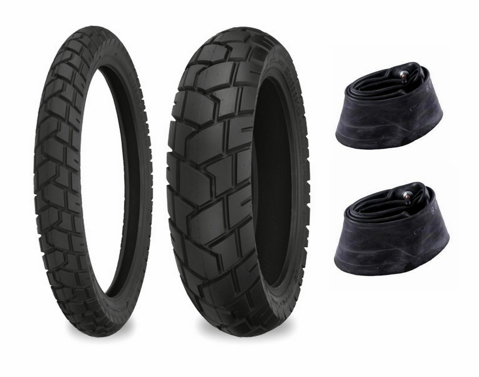 Shinko 90/90-21 & 130/80-17 705 Tire & Tubes Set XL600R, KLR650, DR650SE, XT600