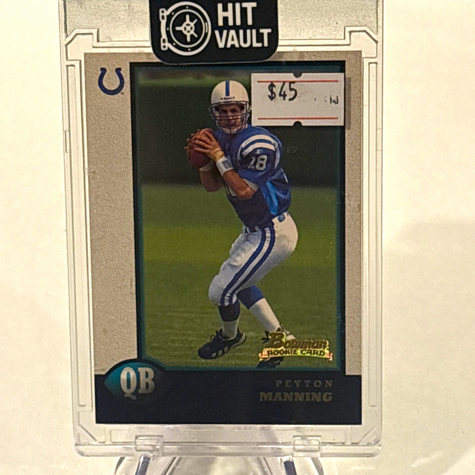 Peyton Manning 1998 Bowman Passing Pose ROOKIE Card#1Colts QB RC GOAT HOF