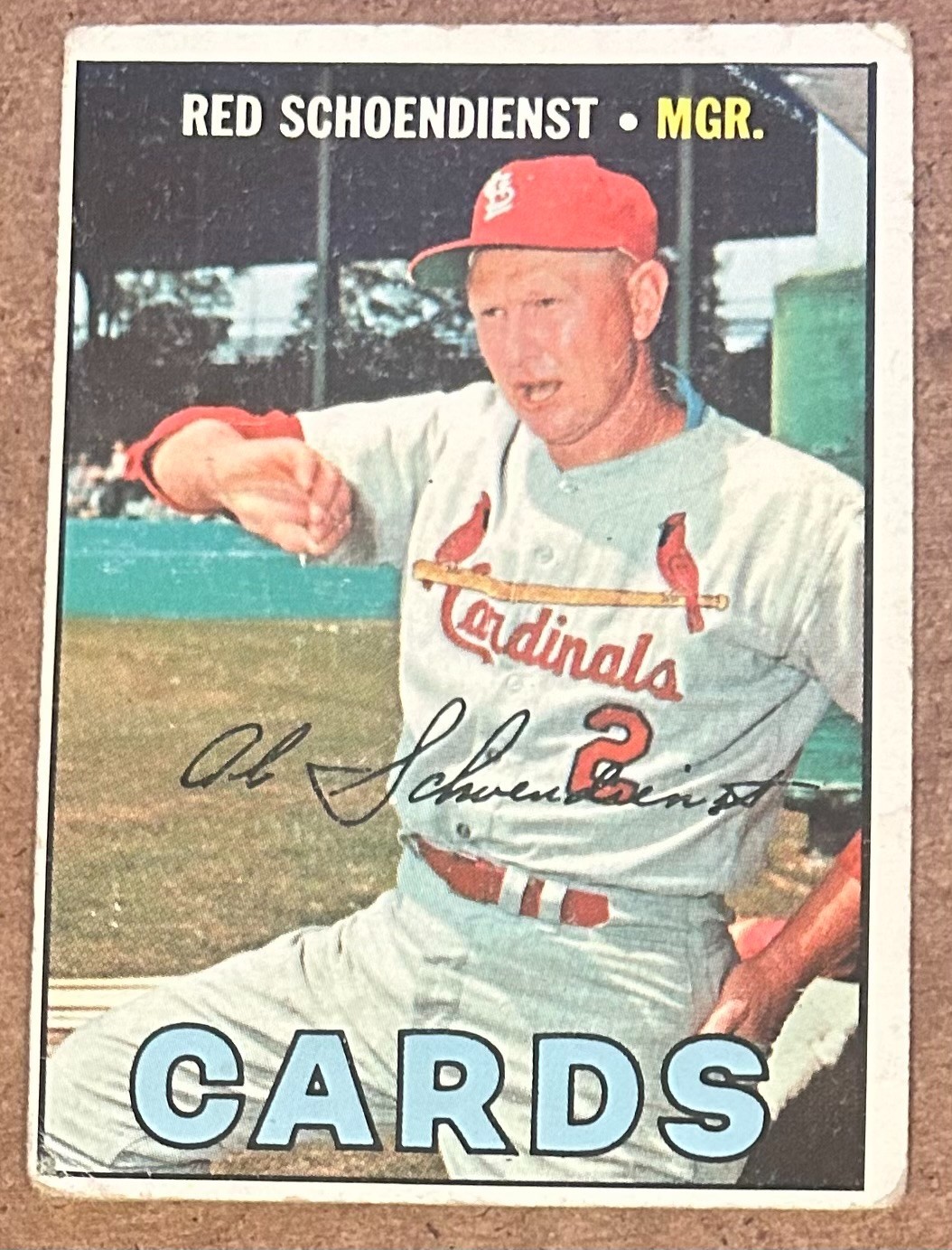 1967 Topps Baseball #512 Red Schoendienst 1967 Topps Baseball #512 Red Schoendienst