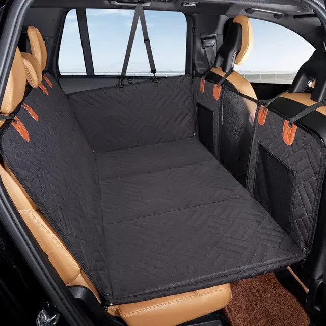 Hard Bottom Dog Car Back Seat Cover Waterproof Hammock w/Side Flap for SUV Truck