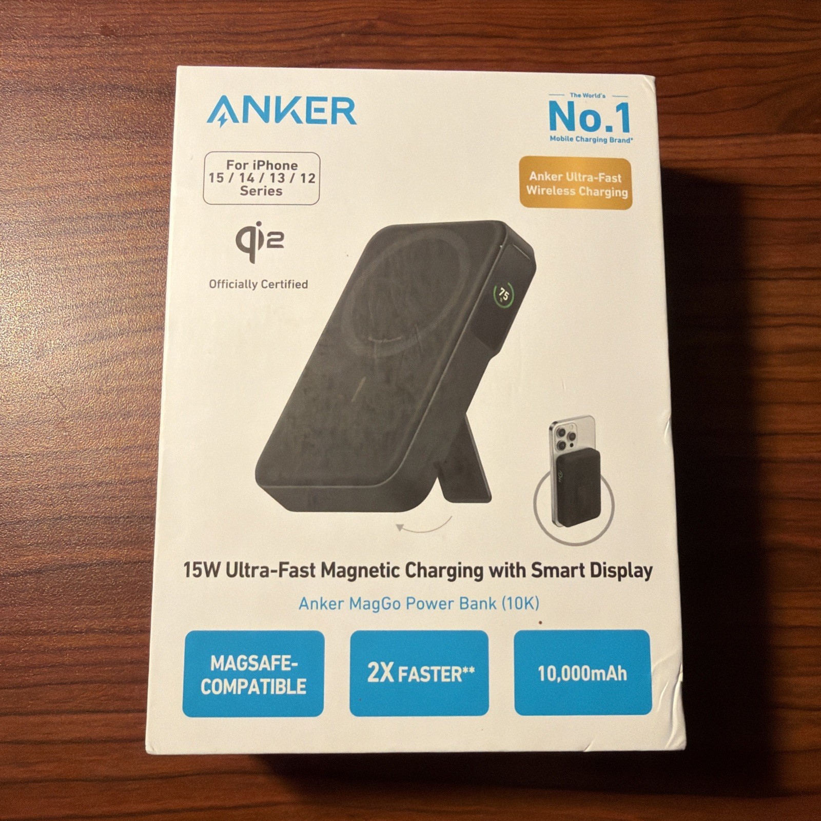 Anker Magnetic Power Bank 10K MagGo Qi2 15W iPhone 15/14/13/12 - Black Anker Magnetic Power Bank 10K MagGo Qi2 15W iPhone 15/14/13/12 - Black