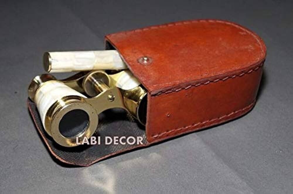 Antique French Mother of Pearl & Brass Opera Glasses Working Binoculars Gift