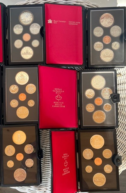 1975 - 1981 Royal Canadian Mint Double Dollar Sets 7 Coin Silver Lot RCM 1975 - 1981 Royal Canadian Mint Double Dollar Sets 7 Coin Silver Lot RCM