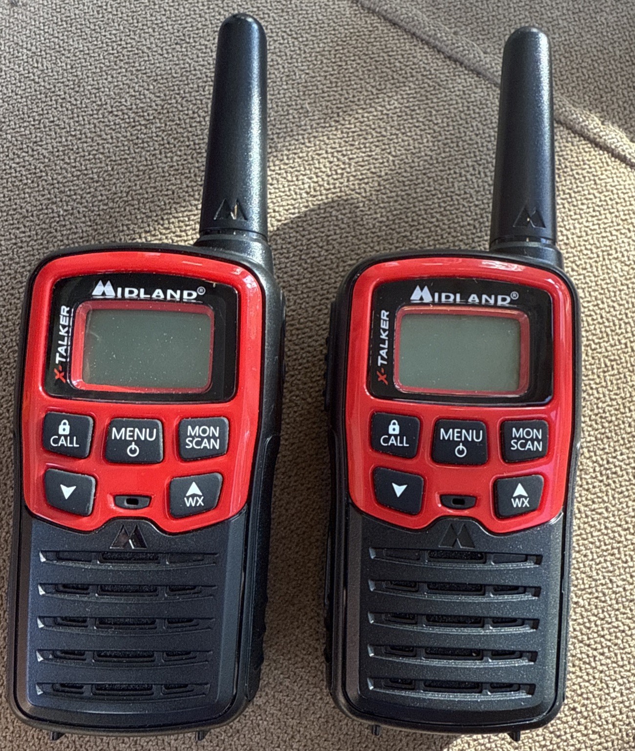 Midland X Talker T31A Walkie Talkies Red/Black Two-Way Radios Tested (READ)