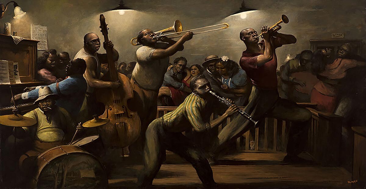Robert Riggs : Jazz on a High Note : Archival Quality Art Print