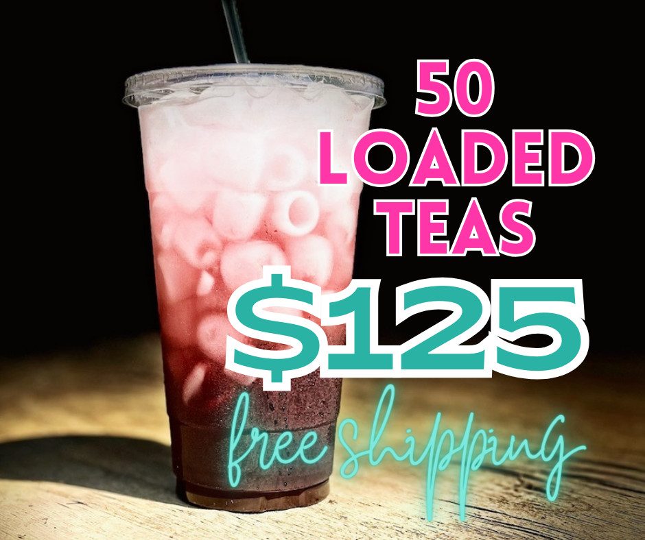 Loaded Tea Kit BULK PACK OF 50 Flavored Sugar Free High Energy and Caffeine
