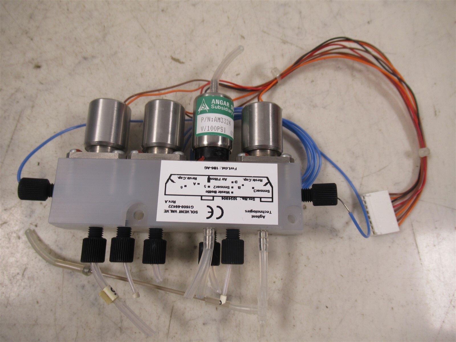 Agilent Technologies Solvent Valve Manifold Assembly G-1600-66122 for CE G1600AX Agilent Technologies Solvent Valve Manifold Assembly G-1600-66122 for CE G1600AX