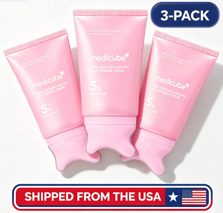 3pc Medicube PDRN Collagen Gua Sha Neck Wrinkle Cream 90g Fast shipping