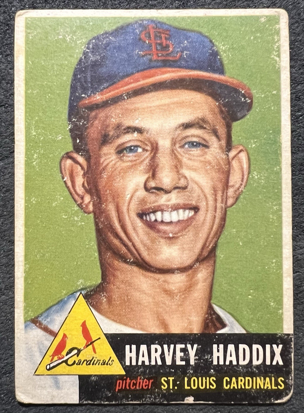 1953 TOPPS HIGH # HARVEY HADDIX (ST. LOUIS CARDINALS) RC #273 SOFT CORNERS