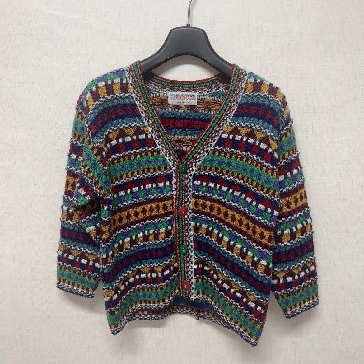 MISSONI Made in Italy Multicolor Geometric Cardigan Sweater Women Size S