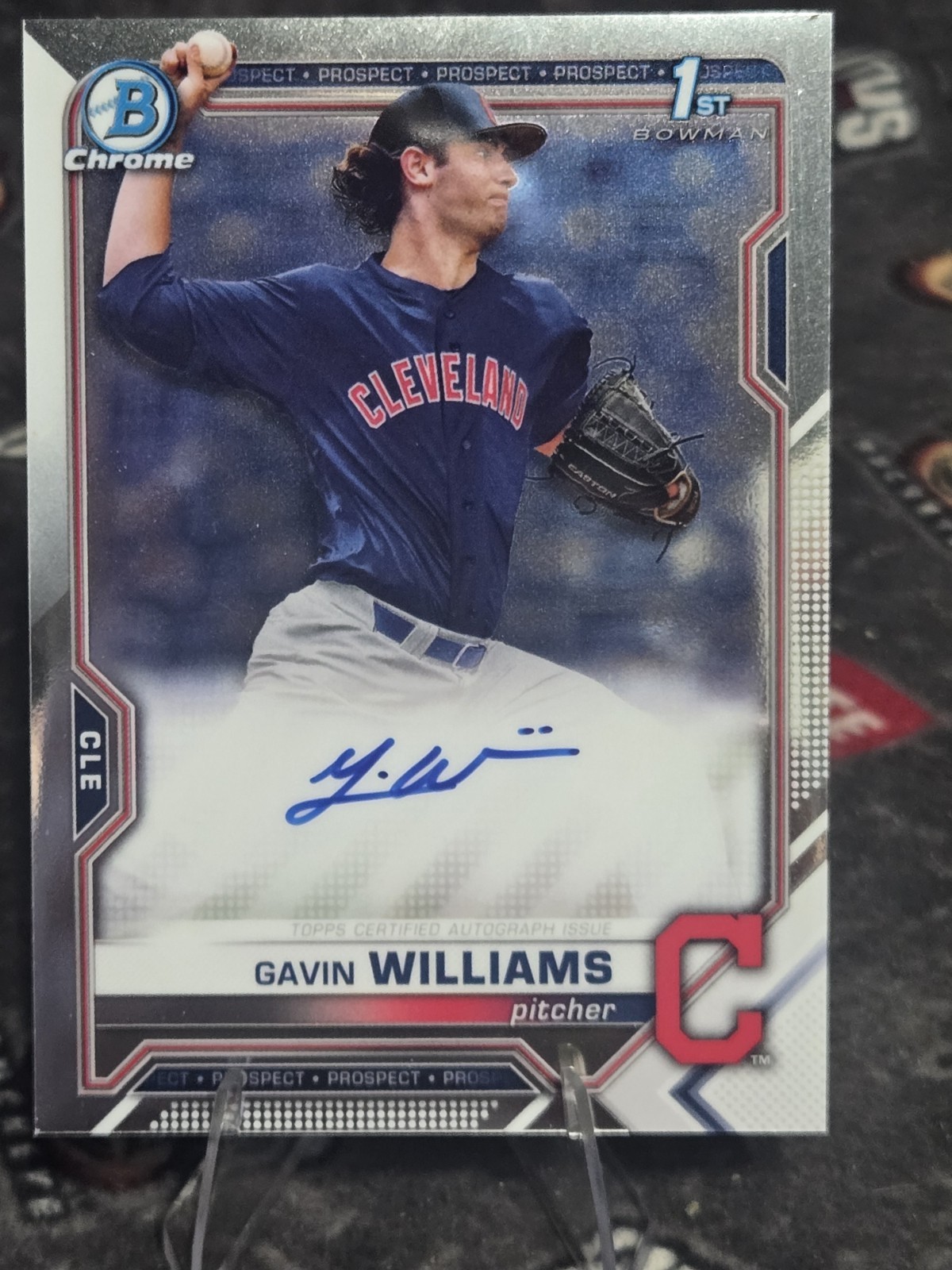 Gavin Williams 2021 Bowman Chrome Prospect Rc On Card Auto 1st Bowman