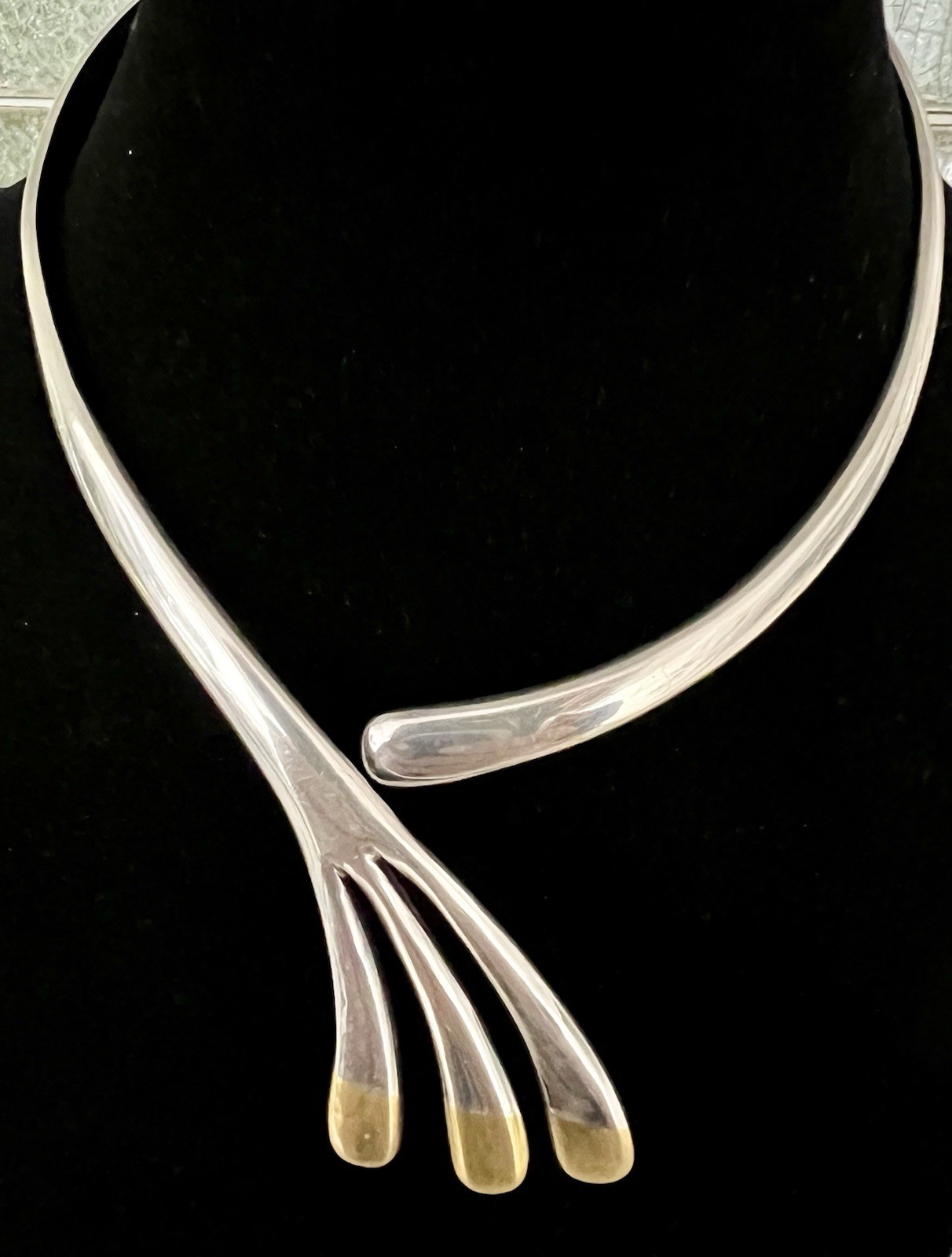 STUNNING VTG MODERNIST HINGED STERLING COLLAR NECKLACE ALICIA TAXCO MEXICO 106gr STUNNING VTG MODERNIST HINGED STERLING COLLAR NECKLACE ALICIA TAXCO MEXICO 106gr