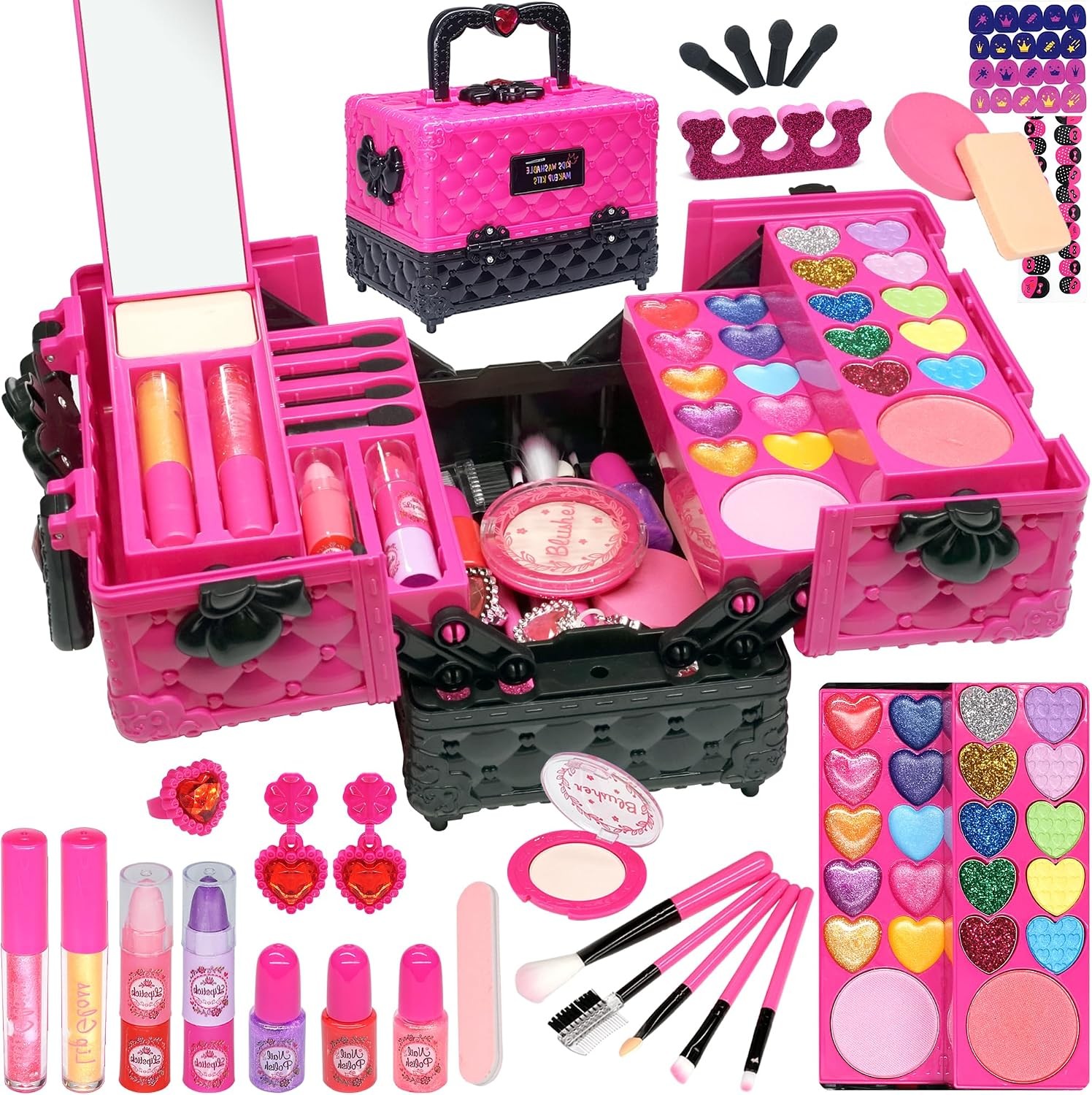 52 PCS Kids Makeup Kit, Safe and Washable Makeup for Kids Princess Toys 52 PCS Kids Makeup Kit, Safe and Washable Makeup for Kids Princess Toys
