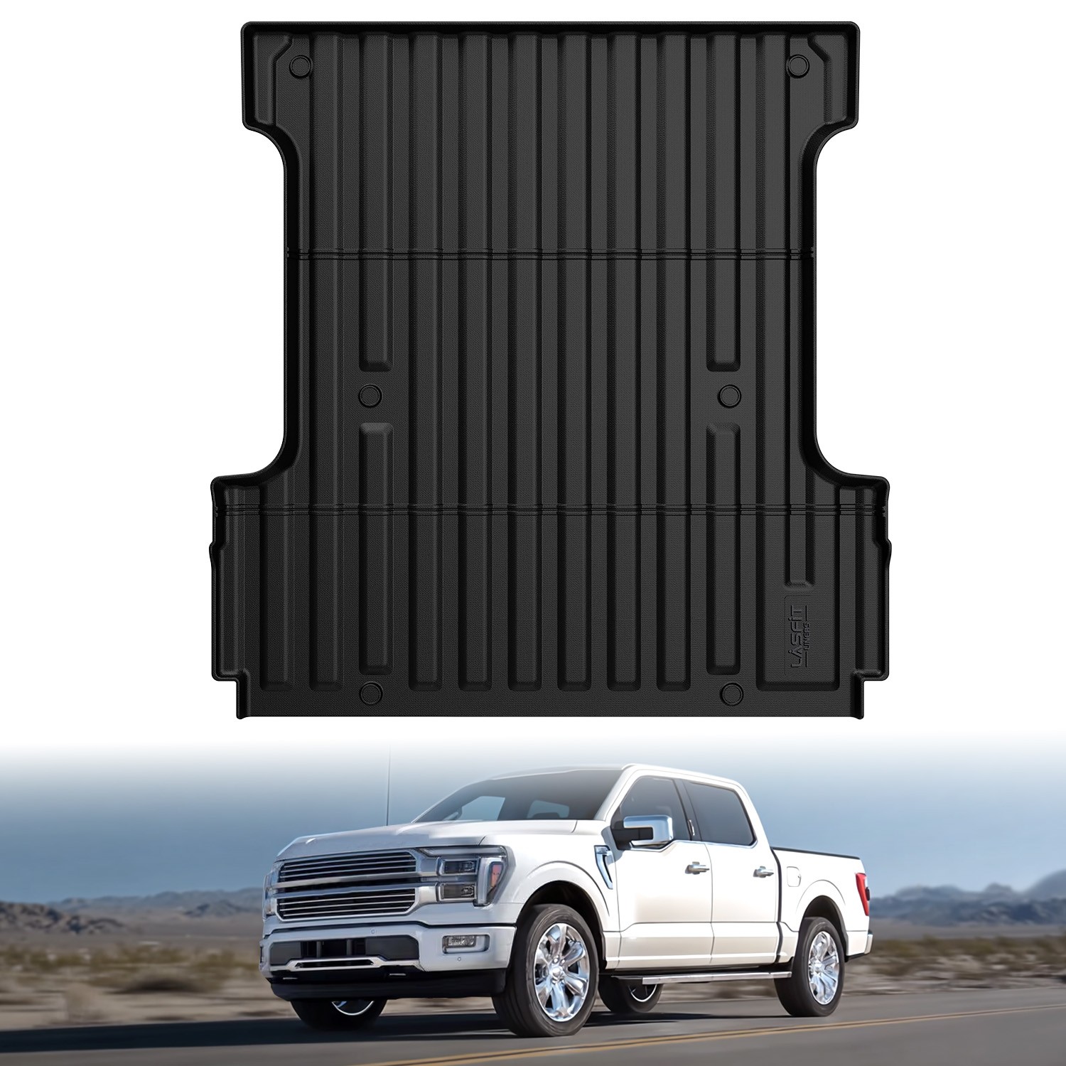 LASFIT Truck Bed Mat Tailgate Mat Liner for Ford F-150 2004-2026 TPE All Weather