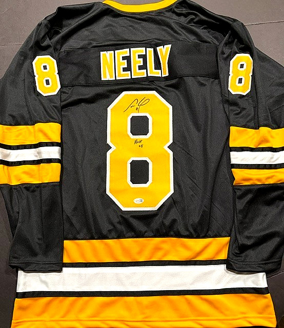 Cam Neely Boston Bruins Autographed Inscribed HOF 05 Black Style XL Jersey JSA
