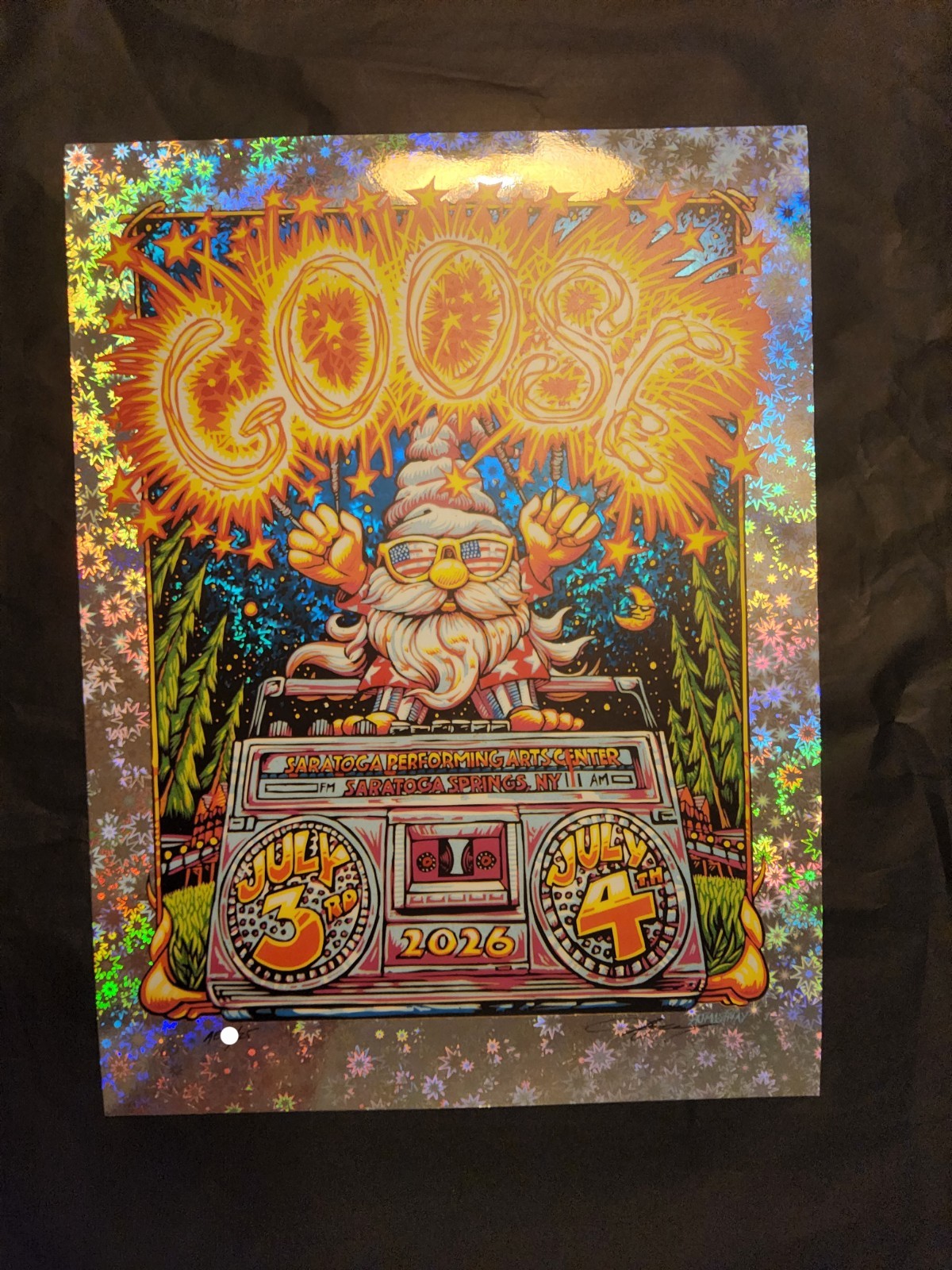 AJ Masthay Goose SPAC Kaboom Foil Gig Poster Print Signed AE/25 July 3/4 2026