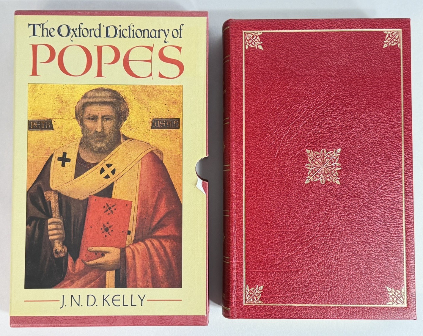 The Oxford Dictionary of Popes Presentation Edition Red Calfskin By J N D Kelly