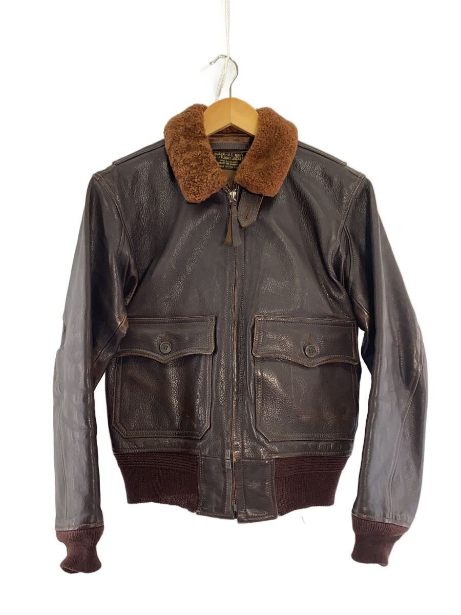 Eastman Leather Clo G-1/Flight Jacket/34/Leather/Brw/N-383S-3120 3907