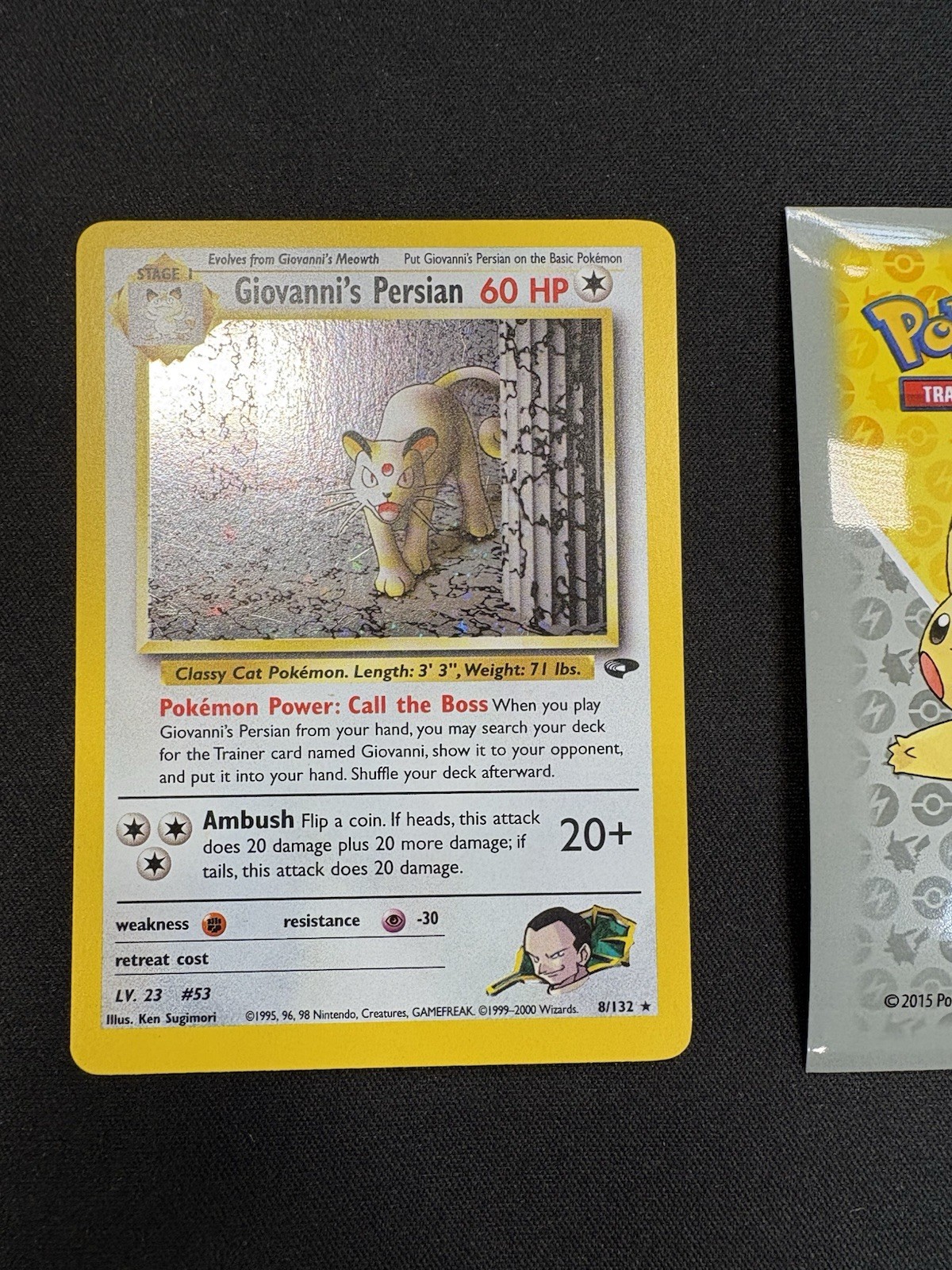 Pokémon Giovanni\'s Persian 8/132 Rare Gym Challenge Unlimited  Holo R017💎NM💎