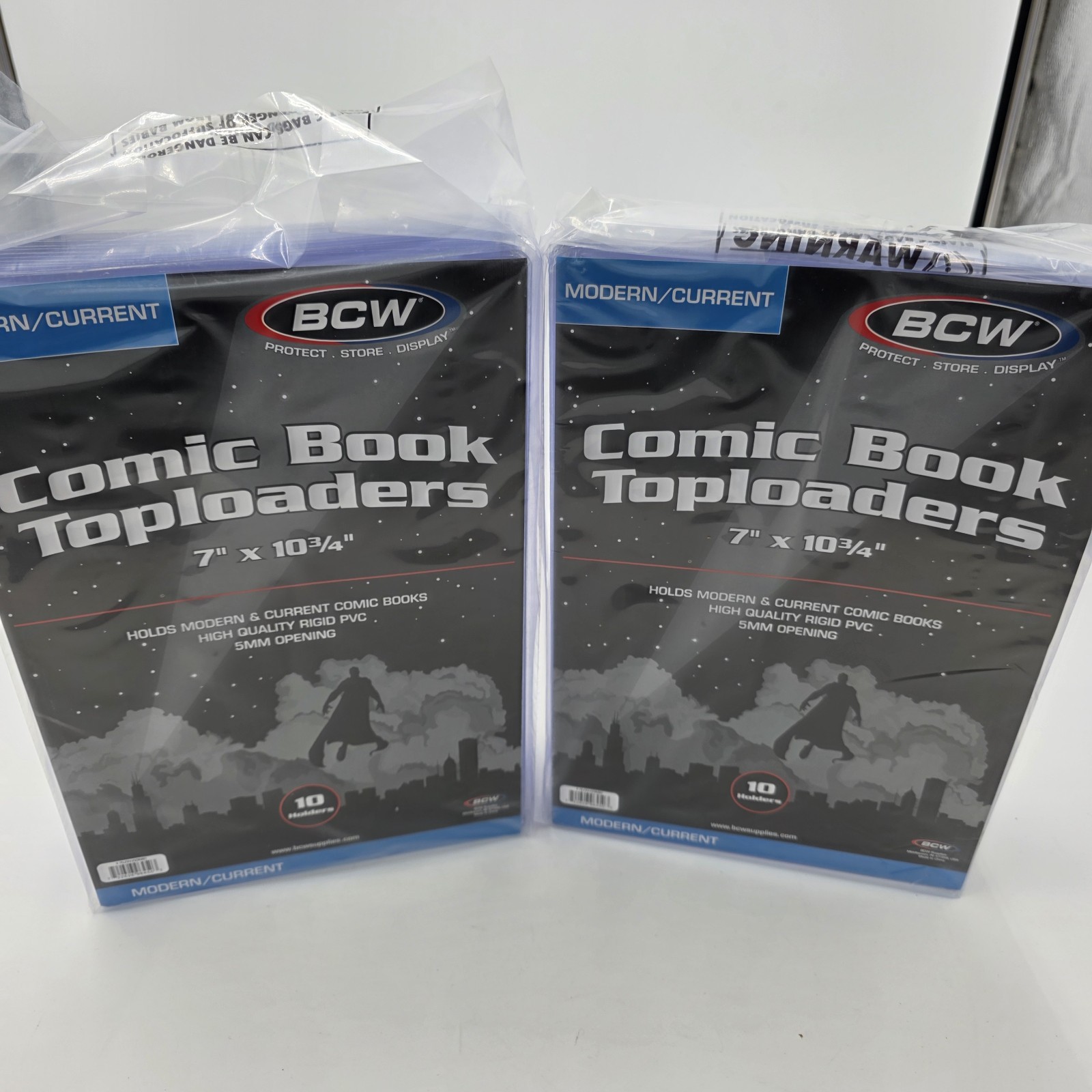 20 New BCW Current / Modern Comic Book Topload Holders - 5mm Plastic Toploaders