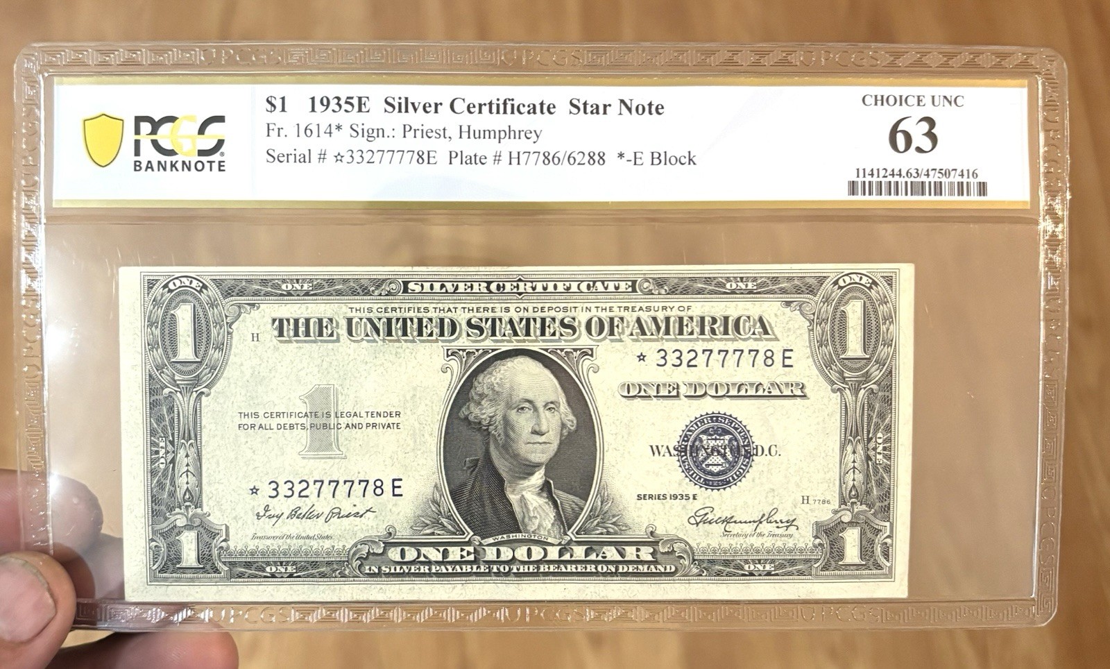 1935e $1 Silver Cert Star Note UNC 63 1935e $1 Silver Cert Star Note UNC 63