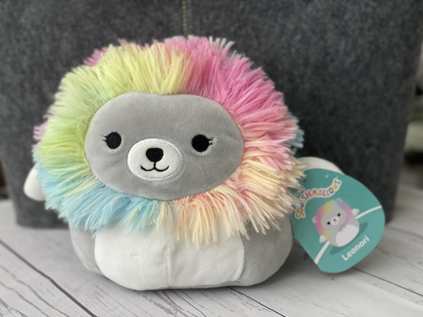 Squishmallows 7” Leonori the LION Rainbow Main Stuffed Plush NWT - Easter Plush
