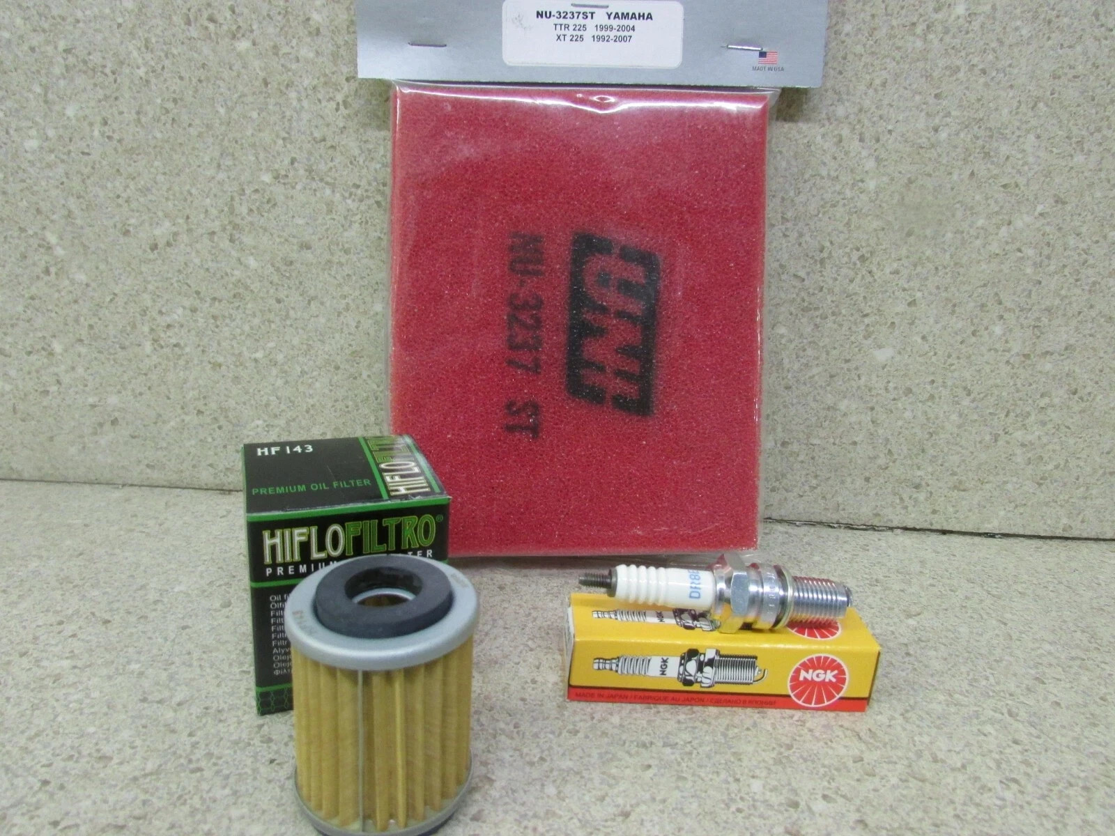 99-04 YAMAHA TTR225 92-07 XT225 225 TUNE UP KIT AIR FILTER OIL FILTER SPARK PLUG 99-04 YAMAHA TTR225 92-07 XT225 225 TUNE UP KIT AIR FILTER OIL FILTER SPARK PLUG