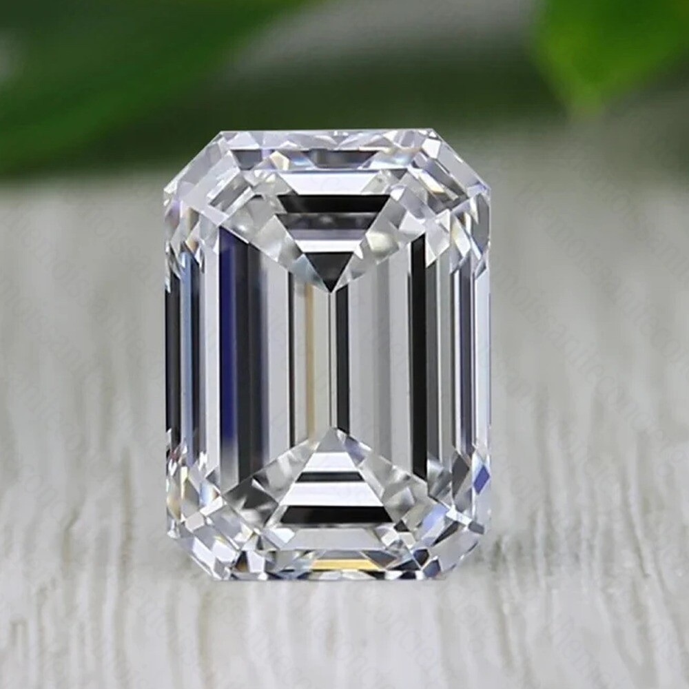 2.00Ct CERTIFIED EMERALD CUT LOOSE MOISSANITE STONE WHITE D COLOR VVS1 GEMSTONE