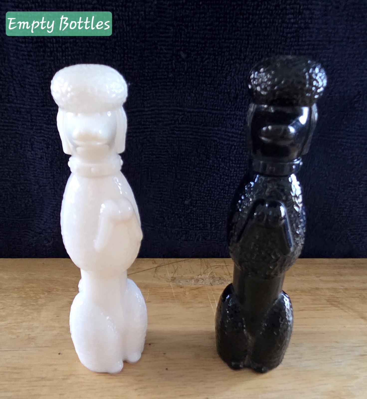 Avon Occur Cologne Empty Poodle Bottle Lot of 2 White & Black 1 fl oz