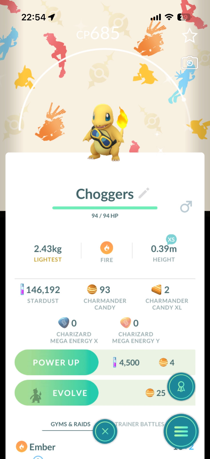 Pokemon Go PTC - Shiny Goggle Charmander Background *2026 New BG*