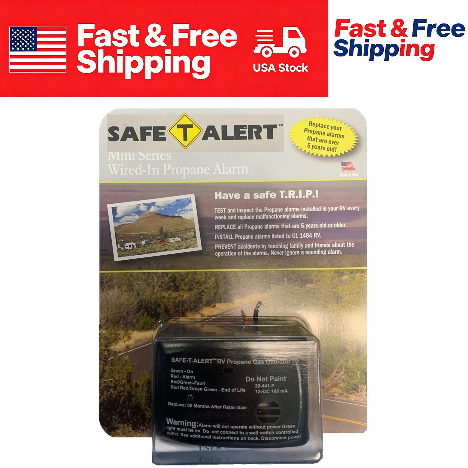 MTI Industry Safe-T-Alert Propane Carbon Monoxide Gas Detector Camper Boat RV