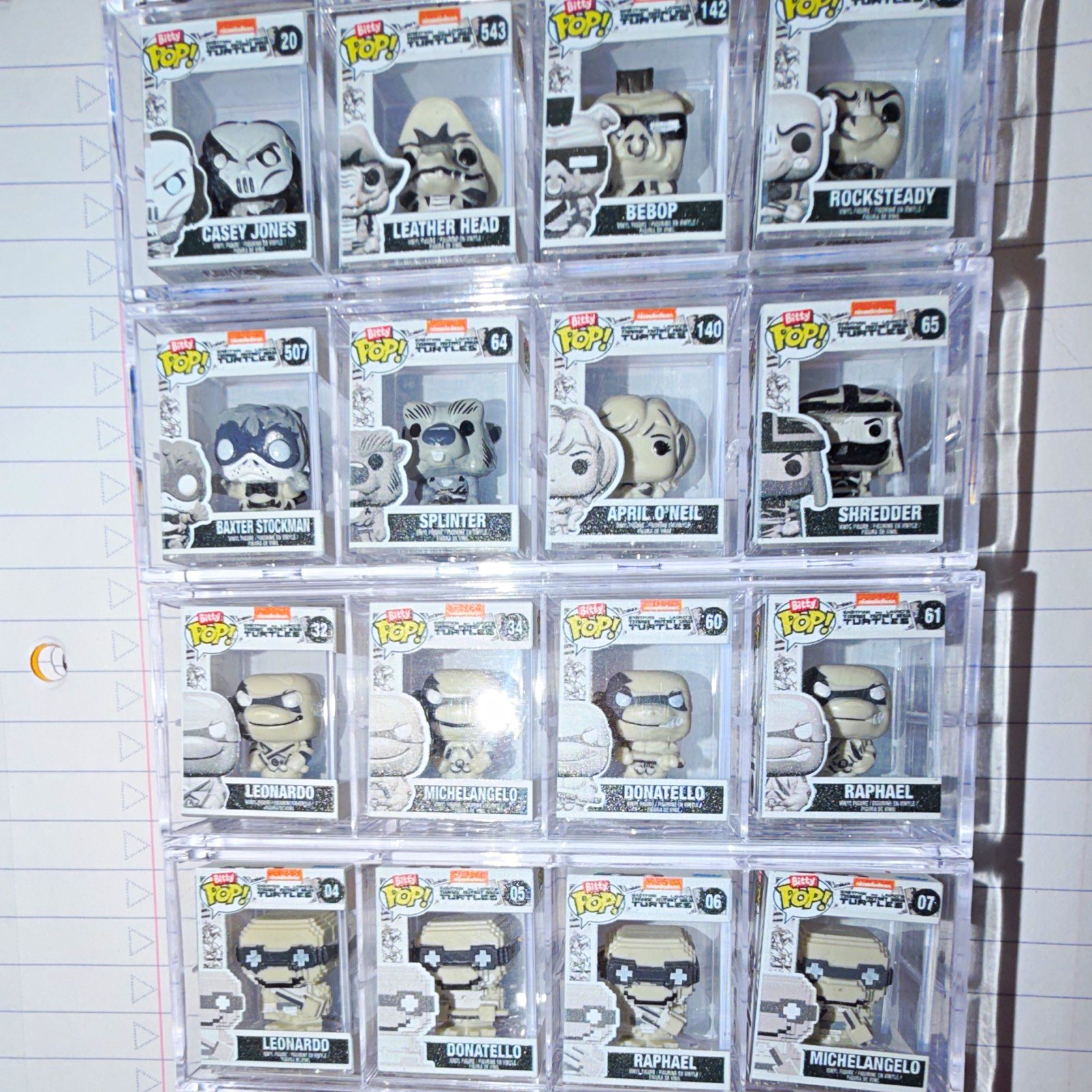 Funko Pop Teenage Mutant Ninja Turtles 16 Pack Black & White Full Set 