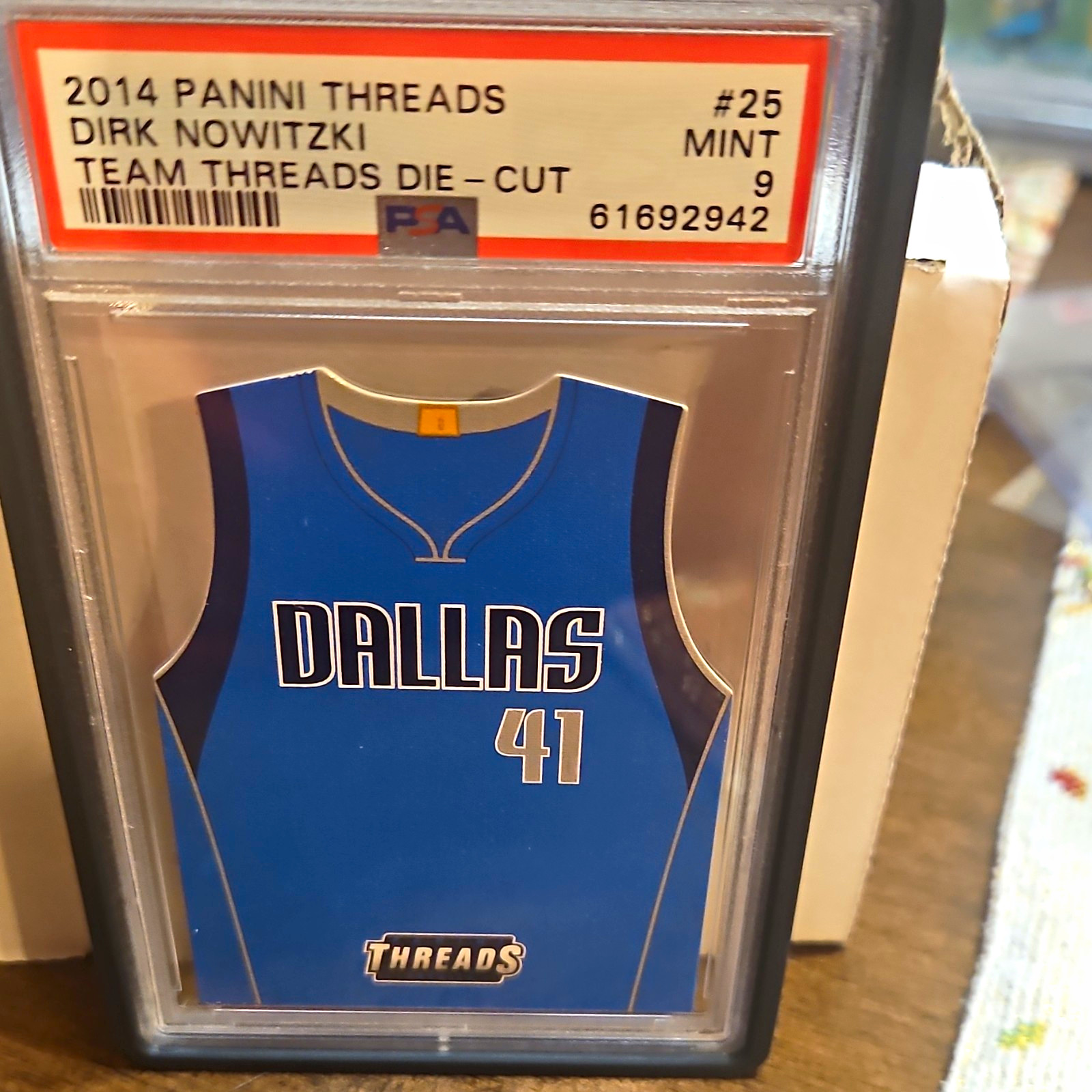 Panini 2014-15 Threads Dirk Nowitzki Team Threads Die-Cut #25 PSA 9 🔥 Pop 1 Panini 2014-15 Threads Dirk Nowitzki Team Threads Die-Cut #25 PSA 9 🔥 Pop 1