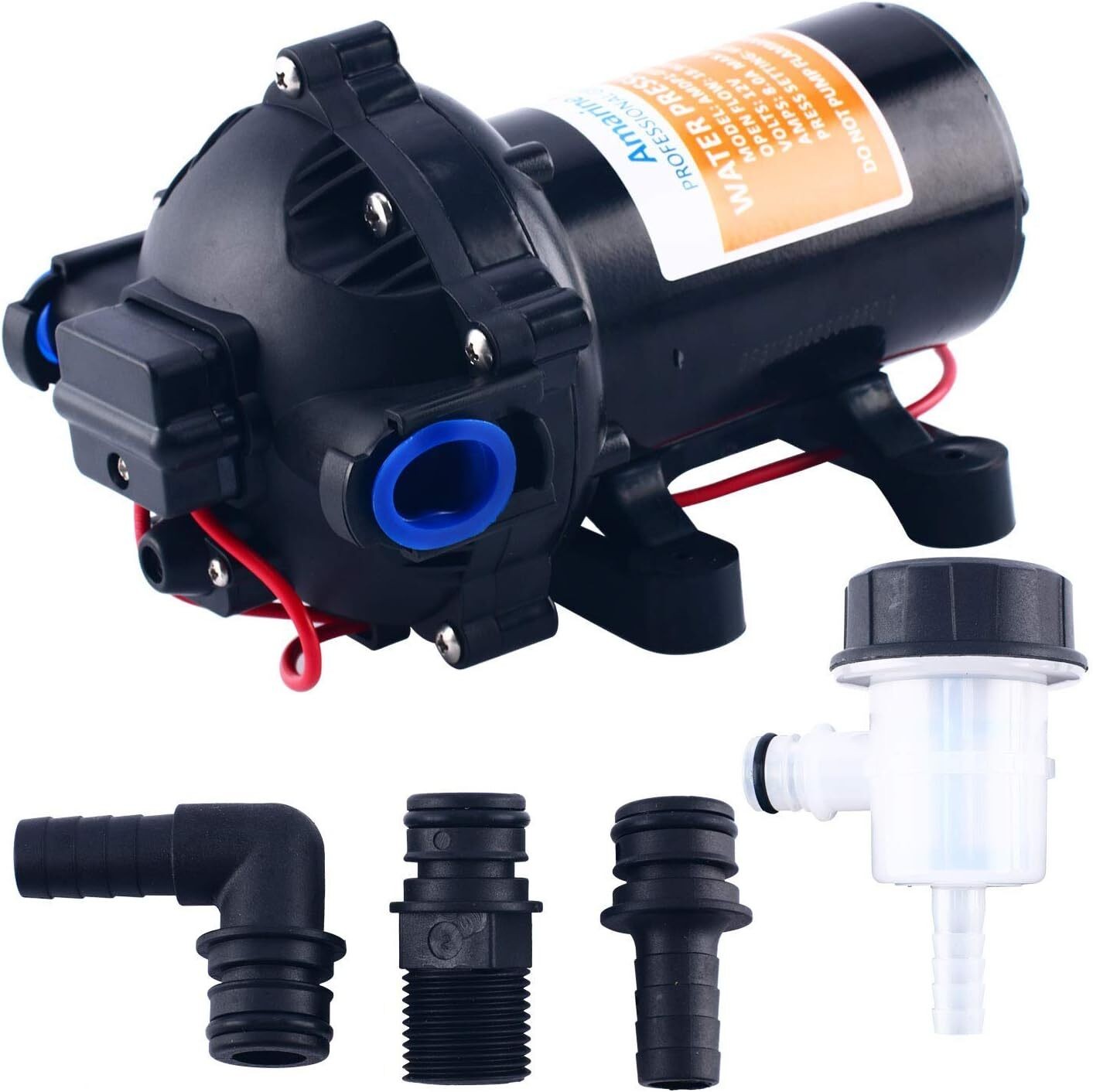 12V 5GPM 60PSI Diaphragm Pump Self-priming Water Pressure Pump for Marine Boat