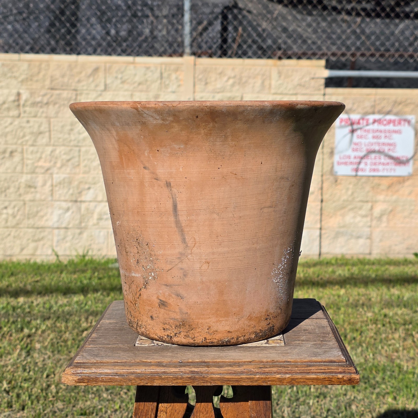 Vintage Terracotta Planter Flared Rim Flower Pot Weathered Clay Garden 11\