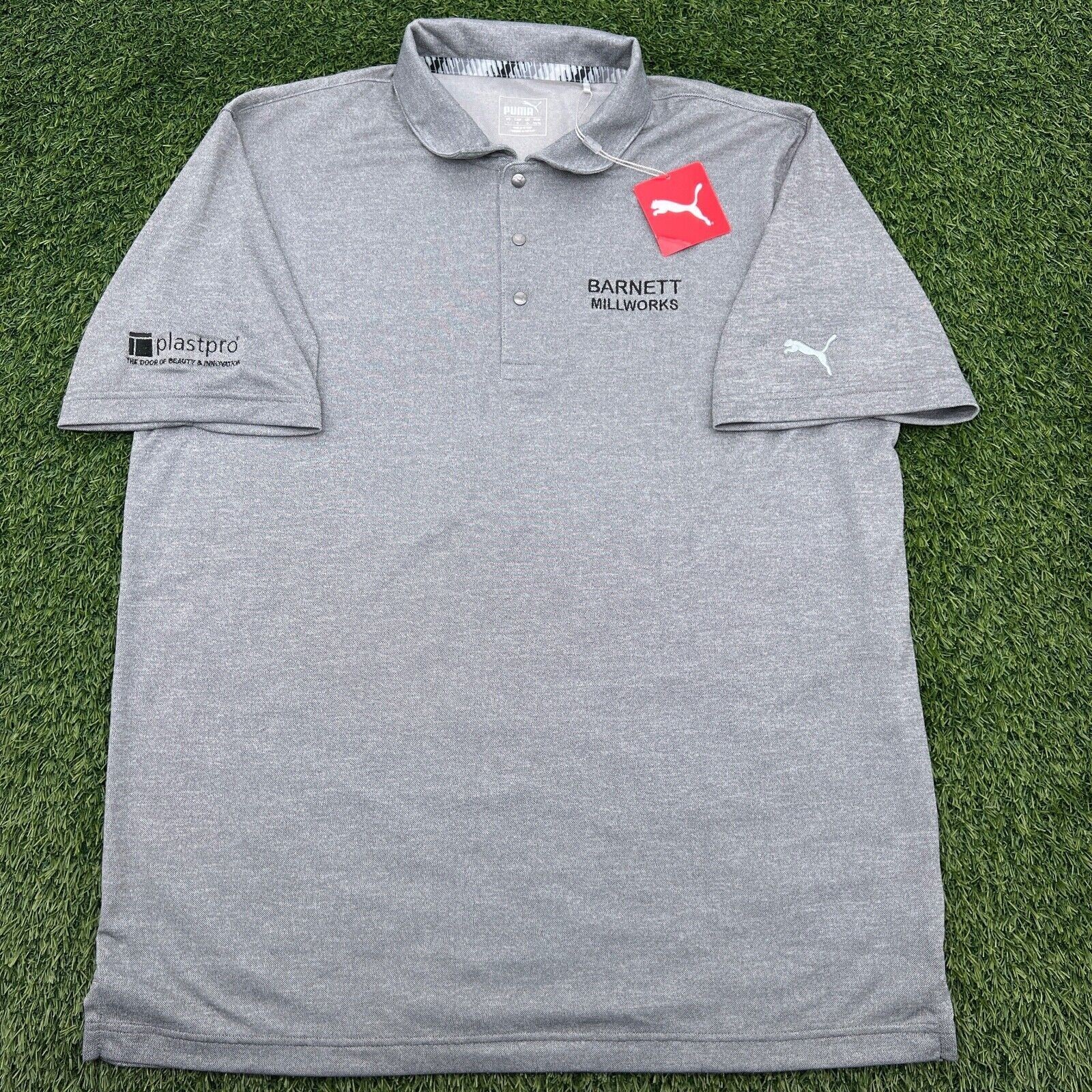 NWT Puma Golf Shirt Men Large Gray Short Sleeve Performance Stretch Golf NWT Puma Golf Shirt Men Large Gray Short Sleeve Performance Stretch Golf