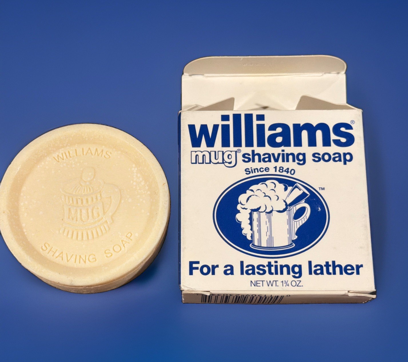 Vintage Williams Mug Shaving Soap For a Lasting Lather 1.75 oz NEW In BOX