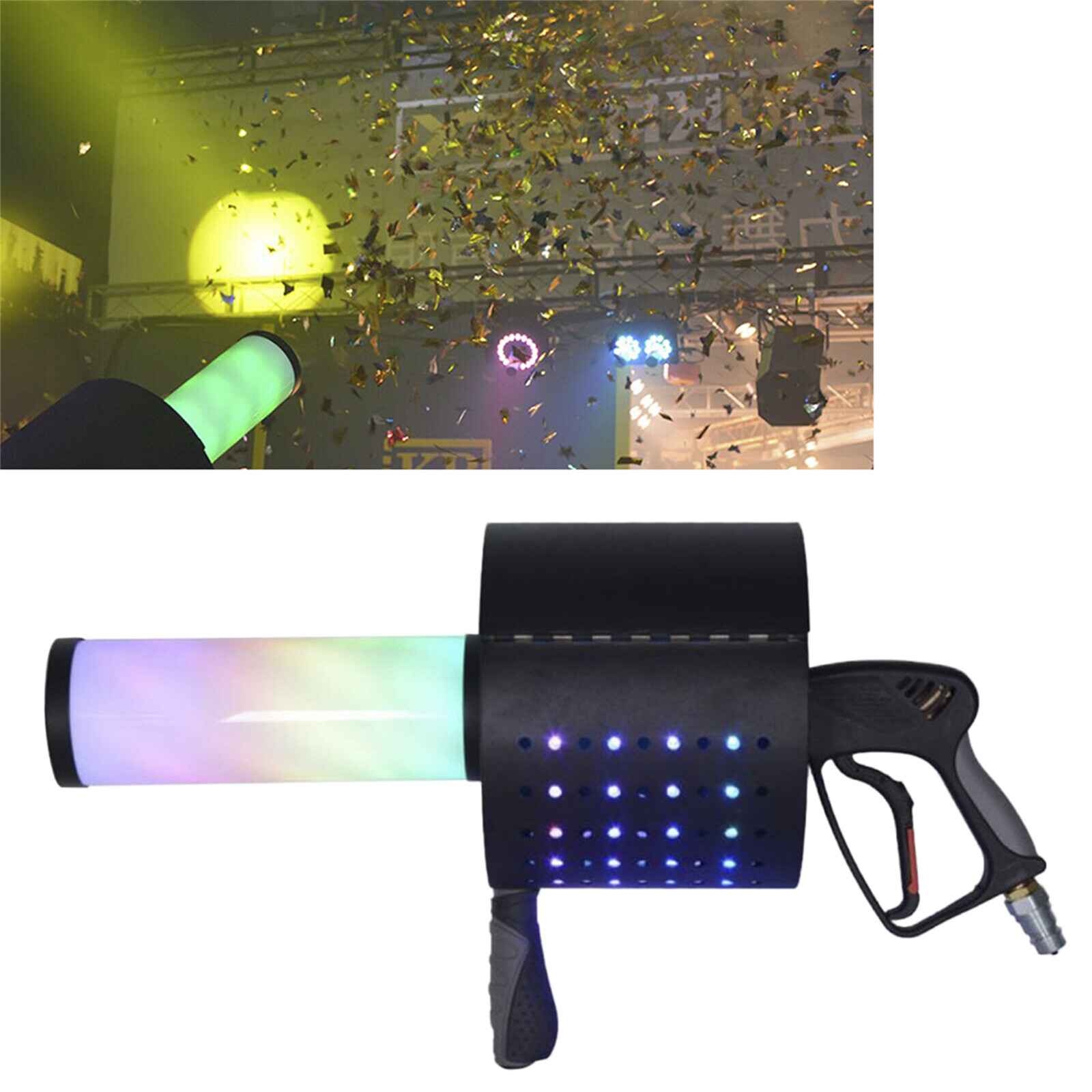LED CO2 Gun + LED Confetti Cannon Machine CO2 Jet Stage Event For DJ Club Party