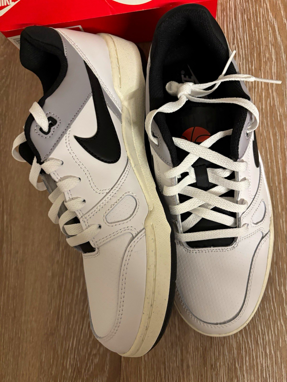 Nike Full Force Low Men’s Leather Low Top Sneakers White/Black/Gray Nike Full Force Low Men’s Leather Low Top Sneakers White/Black/Gray