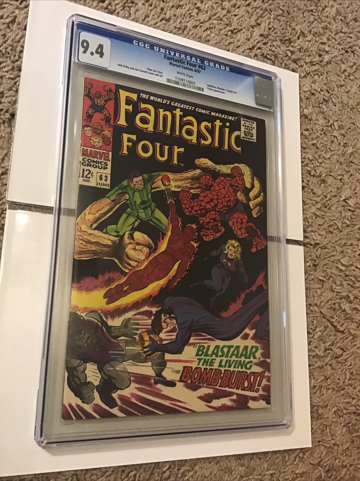 Fantastic Four #63 (Marvel Comics June 1967) CGC 9.4 White Pages