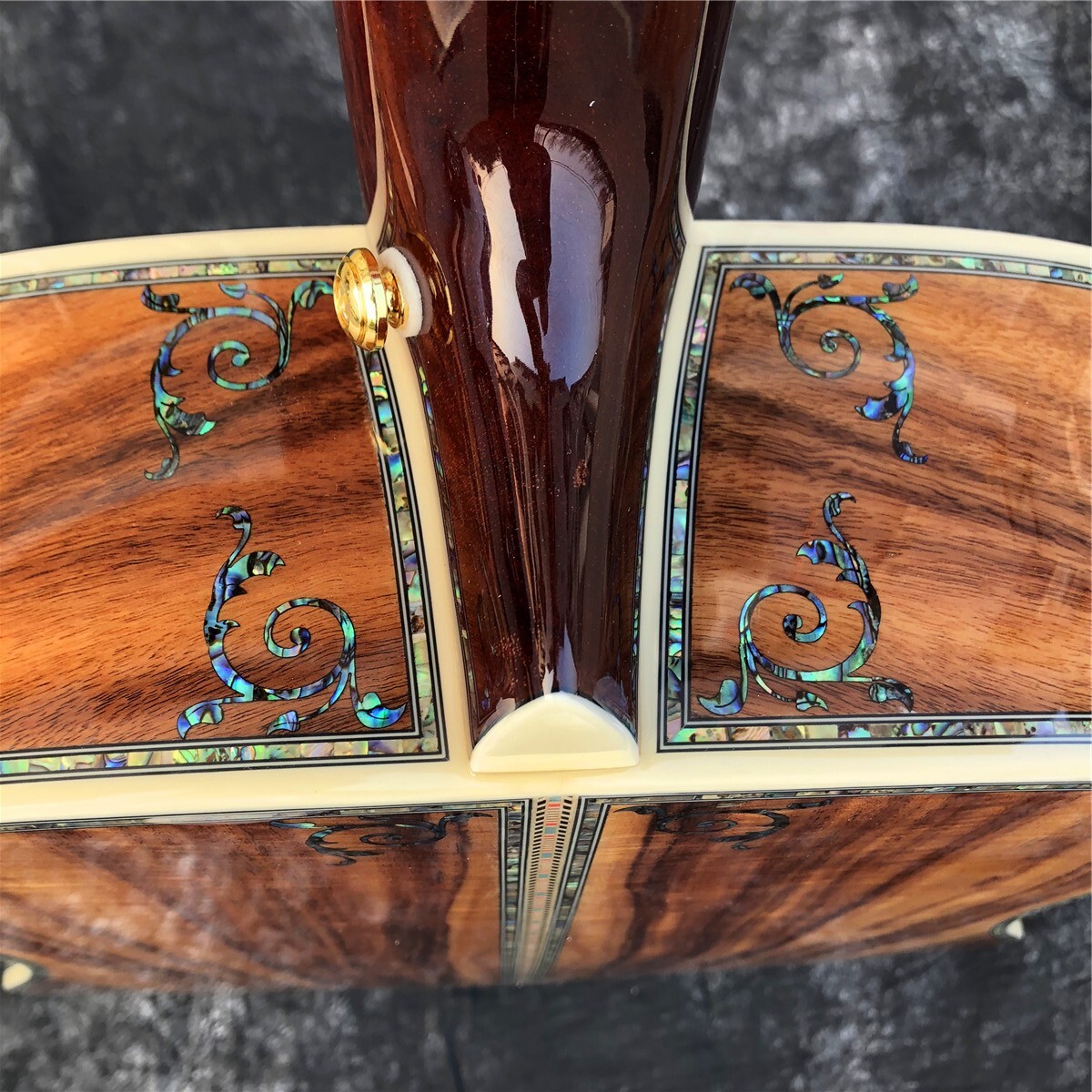 Handmand All Koa Wood 41 Inch Acoustic Guitar Abalone Inlay Ebony Fingerboard Handmand All Koa Wood 41 Inch Acoustic Guitar Abalone Inlay Ebony Fingerboard